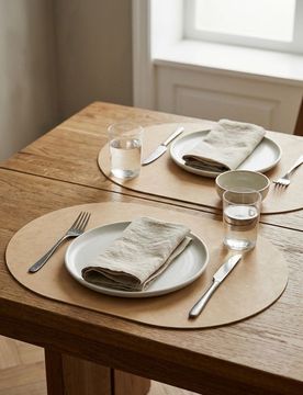 Tovagliette in ecopelle set da 2 - beige