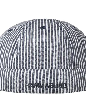Stripes Cotton Docker Hat by - navy - Size: One Size - Hammaburg - FashionsVida