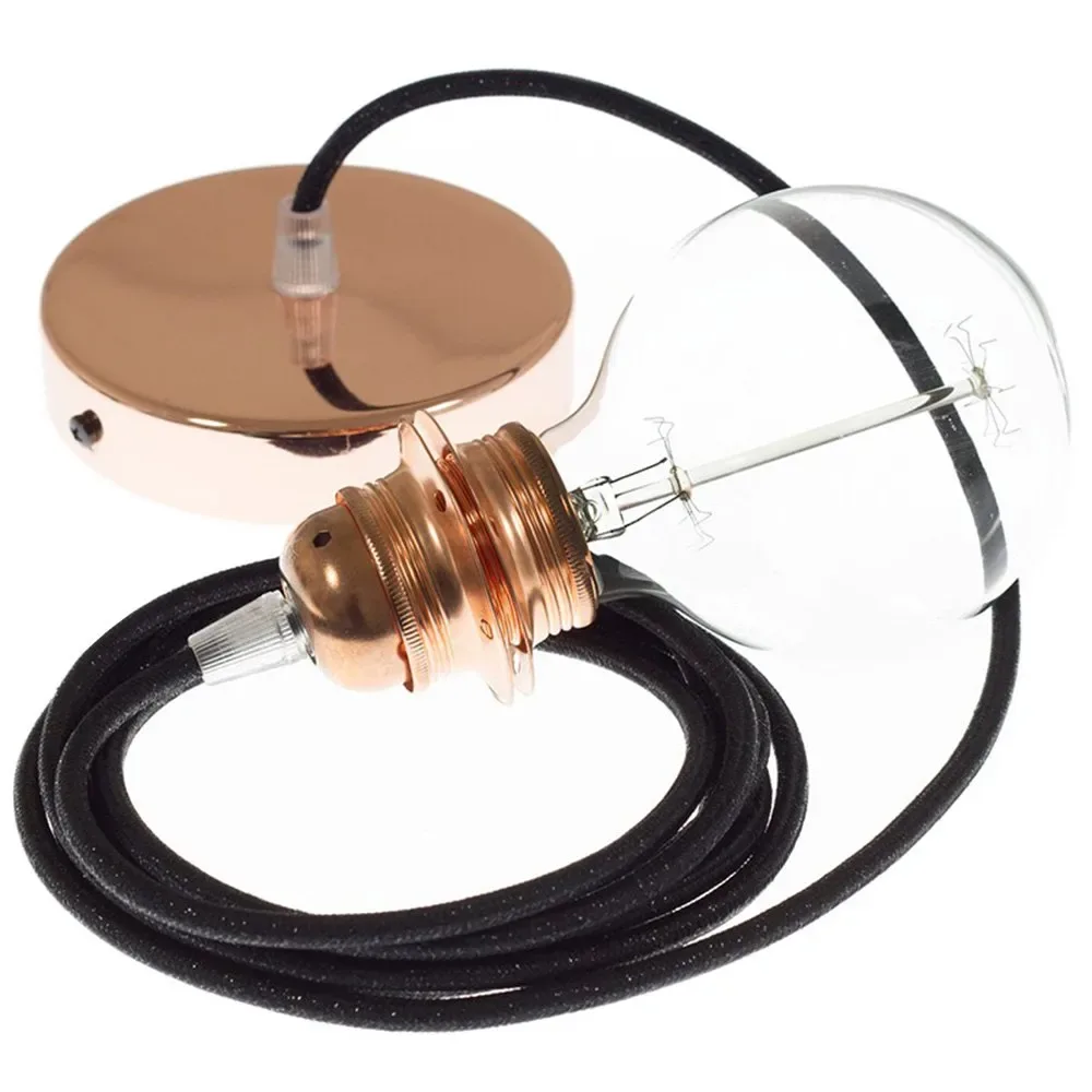Cables Lampe Suspendue Pendel Pour Abat-jour Rl04 2 M Black Glittering / Copper One Size - Creative - FashionsVida