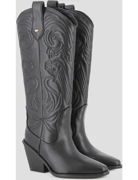 Botas cowboy de mujer de caña alta con bordados y tacón alto - Blogger - FashionsVida