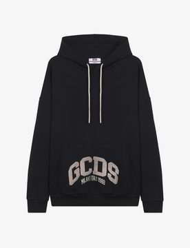 GCDS felpa con cappuccio uomo nero
