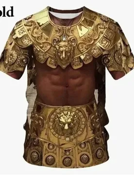 D Print Medieval Armor Cosplay Sports Fast Dry Breathable Men T Shirt Casual Fashion Round Neck Parent-child Short Sleeve Top - Aliexpress - FashionsVida