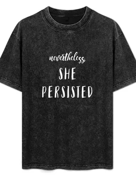Nevertheless SHE PERSISTED tshirt shirt - Pink and White Clouds in the Sky Quote Text T-Shirt - Aliexpress - FashionsVida