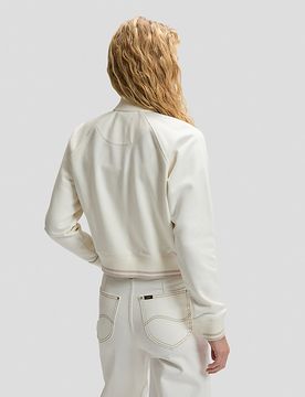 Relaxed Zip Up Sweatshirt Ecru Größe L female