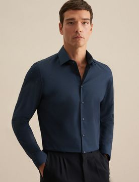 Slim Business Hemd Punkte Blau 45