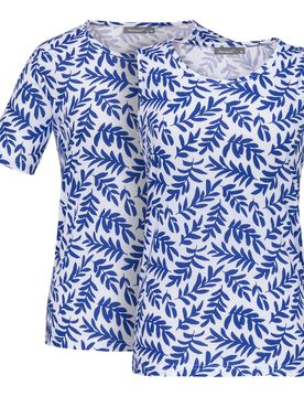 Shirt „Cläre“, 2 Stück blau weiss M Damen