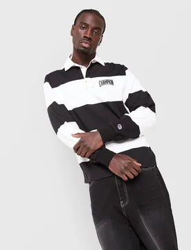 Mens Polo Manica Lunga State Of Play - Nero, nero nero Uomo taglia L - Champion - FashionsVida