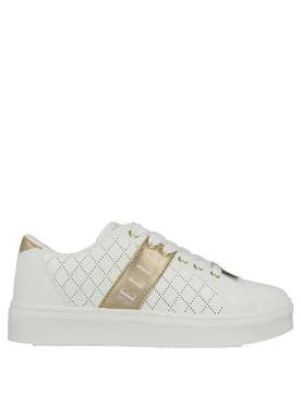 Women's Lace Up Trainers With Branded Stripe in White Size: 7 - White - Size: 7 - Elle Sport - FashionsVida