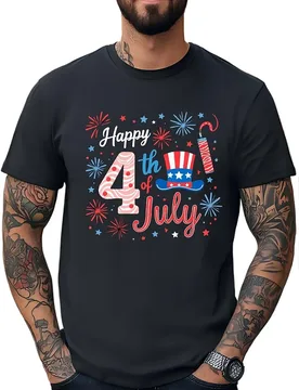 On July 4th, American Flag Hat T-Shirt 100% Cotton O-Neck Short Sleeve Summer Casual Mens T-shirt Streetwear - Aliexpress - FashionsVida