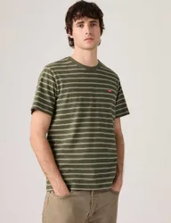 Housemark Pure Cotton Striped T-Shirt Green Mix male