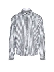 Camisa de lino H-LIAM azul oscuro XXL