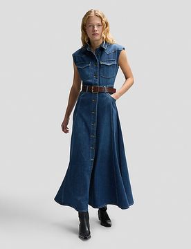 Regular Western Maxi Dress Dark Magic Größe XS female