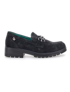 Mocassini neri Vegan effetto velluto J528706 38