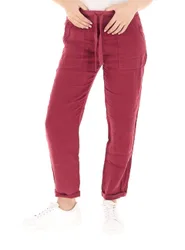 DEHA Pantalone in lino BORDEAUX M