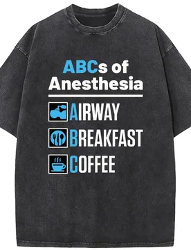 Anaesthesiologist Anesthesiology Doctor Nurse Funny ABCs of Anesthesia Essential T-Shirt 230g Cotton Washed T-Shirt - Aliexpress - FashionsVida