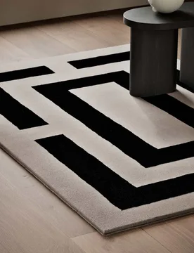 Cut Rectangular Wool Rug Taupe Mix - M&S X Kelly Hoppen - FashionsVida