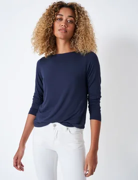 Modal Rich Top Navy female - Crew Clothing - FashionsVida