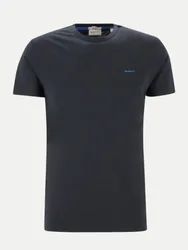 T-Shirt mit Kontrast Logo Schwarz XL