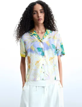 Chemise imprimée à manches courtes MATERIAL FINISHES S female - Desigual - FashionsVida