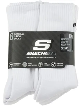 Sportstrümpfe 6pk Core Crew Lg Socks 43 / 46 - Skechers - FashionsVida