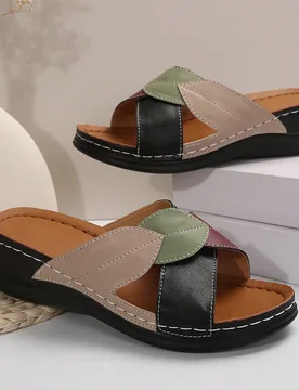 Sandalias, Sandalias de Playa Casuales Cómodas para Viajes y Vacaciones de Verano, Sandalias de Tacón Grueso con Correa Cruzada y Punta Abierta, Tac - Shein - FashionsVida