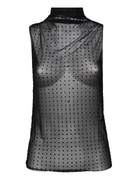 Top in maglia con strass Laruns