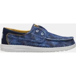 Zapatos náuticos de hombre en tejido estampado