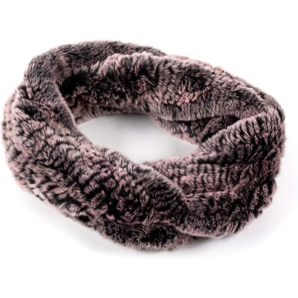 Cuello de pelo de rex en color combinado - De la Roca - FashionsVida