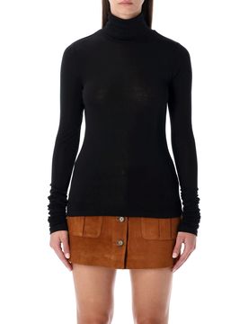 Bree Long Turtleneck Top with Extra-Long Sleeves - Size 8