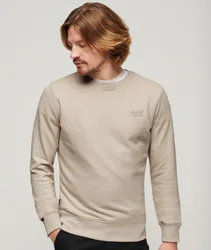 Superdry Herren Essential Logo Sweatshirt mit Rundhalsausschnitt Beige - Größe: Xxl