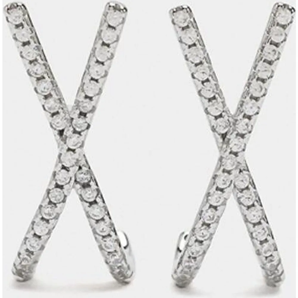 Pendientes de plata de ley grandes con circonitas - Parfois - FashionsVida