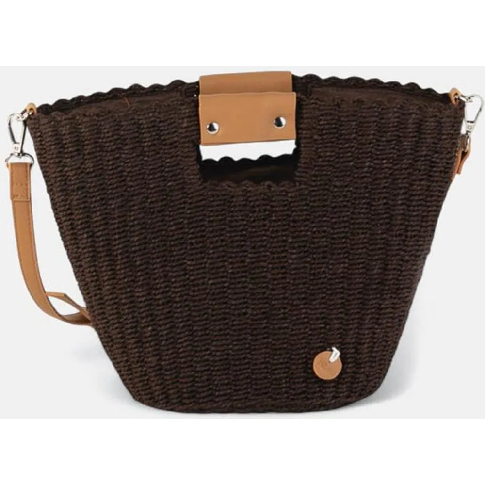 Bolso cesta pequeño de rafia con asa larga ajustable - Kbas - FashionsVida