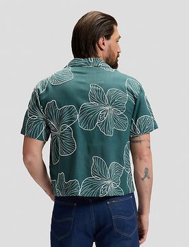 Relaxed Vintage Resort Shirt Algae Floral Größe XXL male