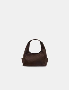 Schultertasche mit Taschen Braun OS