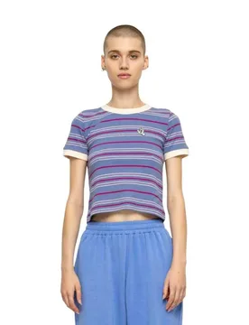 T-shirt à Manches Courtes Mini Mono Hand Ringer Violet Stripe S - Santa Cruz - FashionsVida