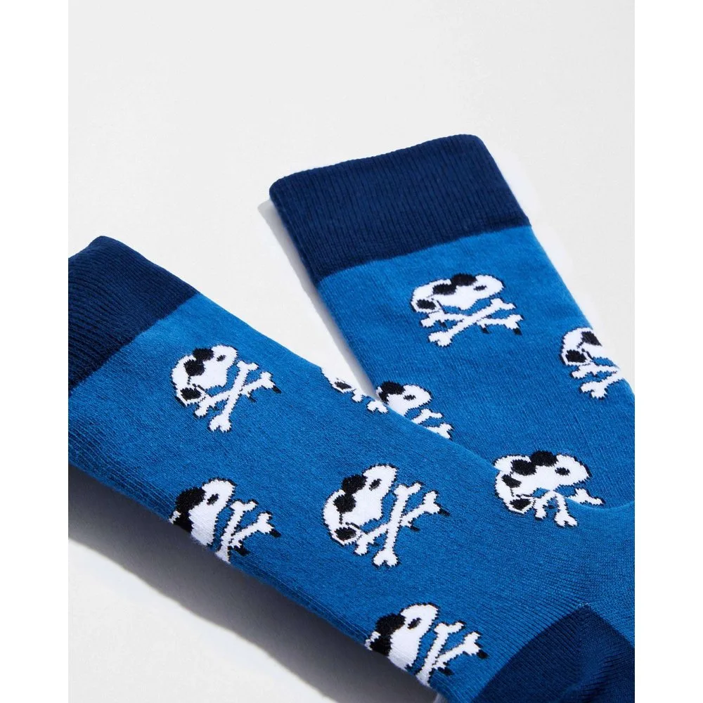 Calcetines de Snoopy altos de algodón orgánico color granate - Besocks - FashionsVida