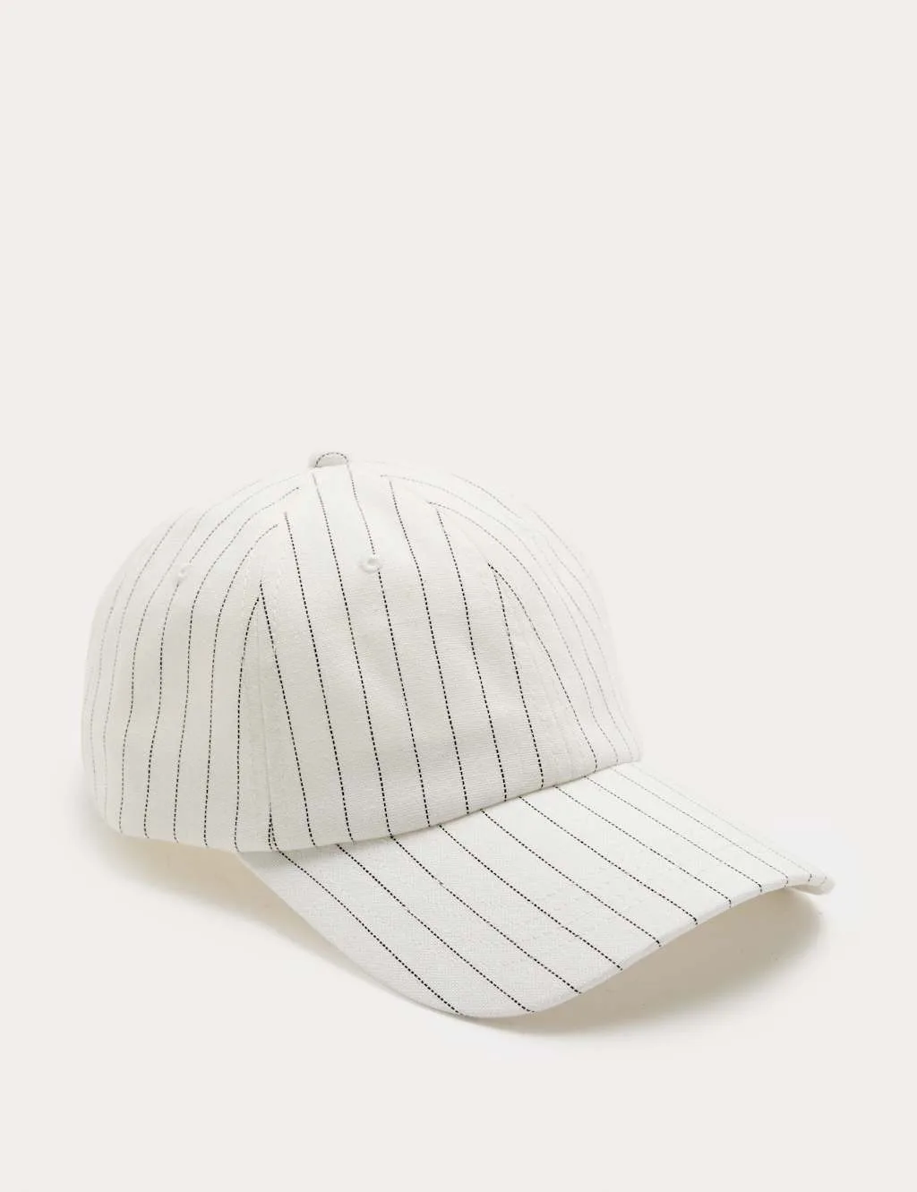 Pure Cotton Striped Baseball Cap White Mix female - M&S - FashionsVida