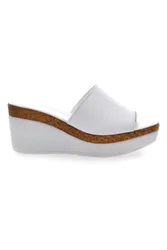 Ciabatte Bianche Con Zeppa con Fascia in Pelle 28004525 38