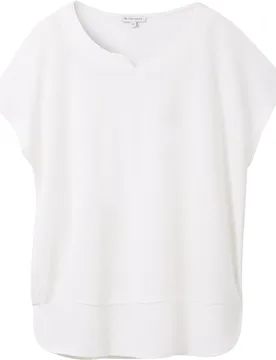 Camiseta de mujer de manga corta lisa - Tom Tailor - FashionsVida