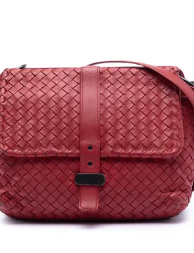 Nappa Intrecciato Double Sided Flap Messenger Bag - Bottega Veneta - FashionsVida