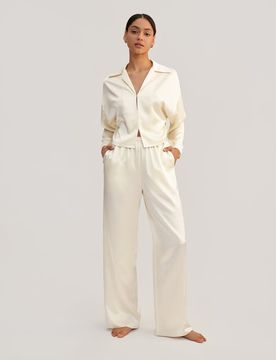 Jasmine Pyjama À Enfiler En Soie Blanc Xs