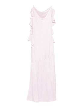 Vestito lungo rosa con drappeggio