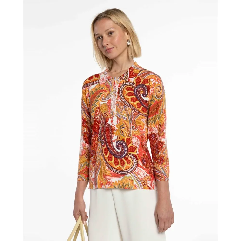 Suéter de mujer de punto estampado paisley - Naulover - FashionsVida