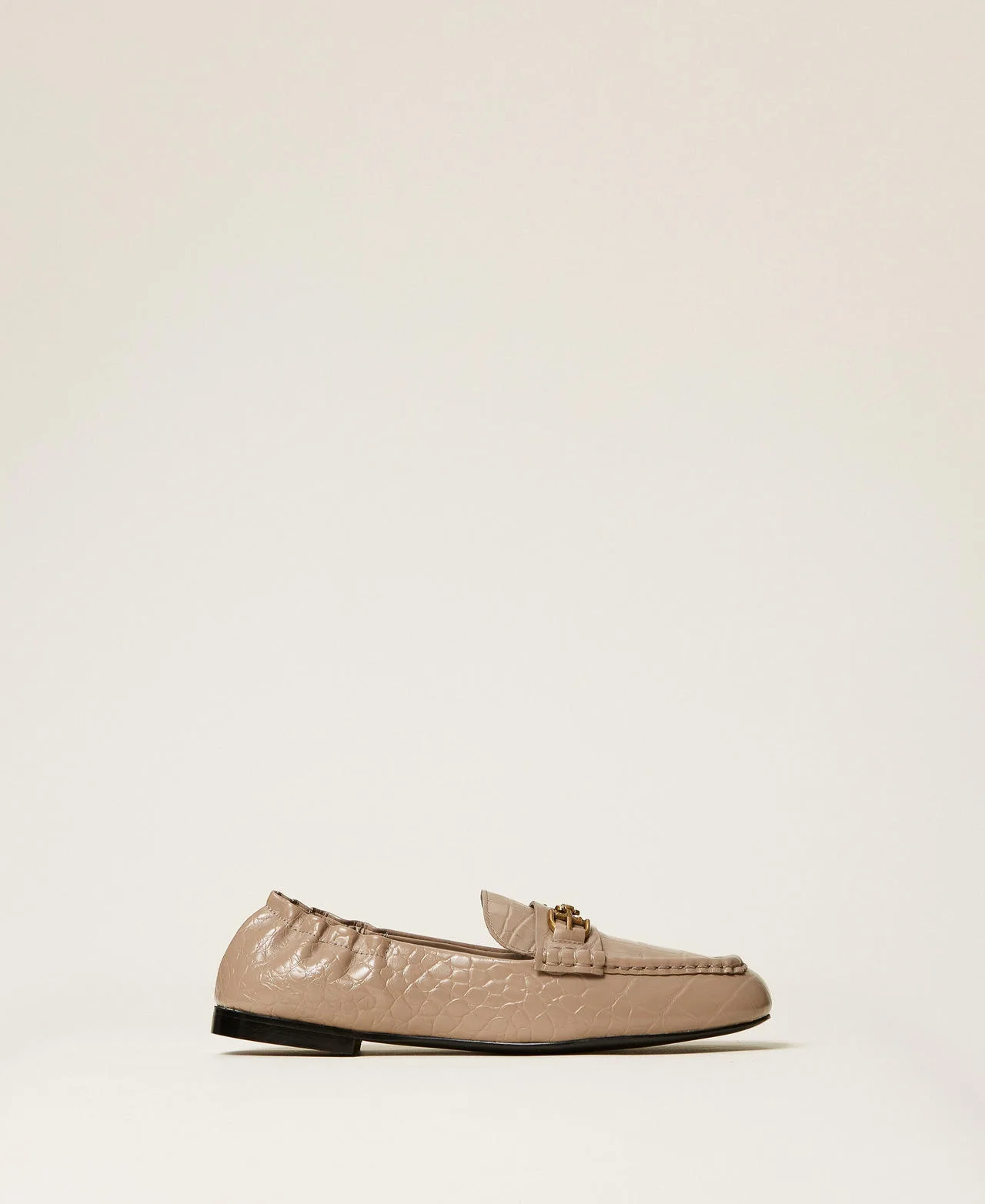 Mocassins en cuir imprimé croco - TWINSET - FashionsVida