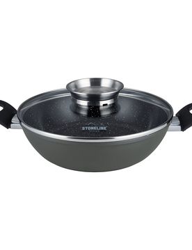 STONELINE CERAMIC Keramik Servierpfanne 24 cm mit Deckel