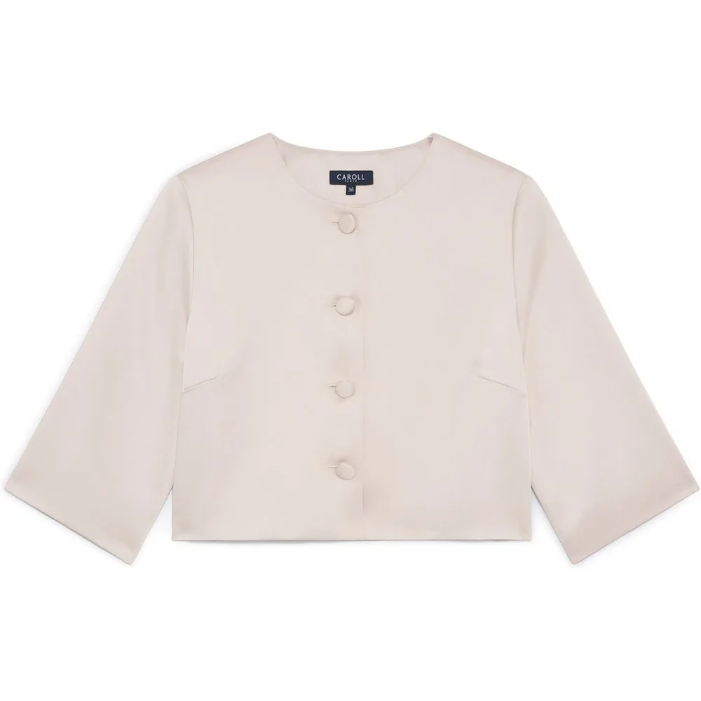 Camisa de mujer de mujer corte crop y manga francesa - Caroll - FashionsVida