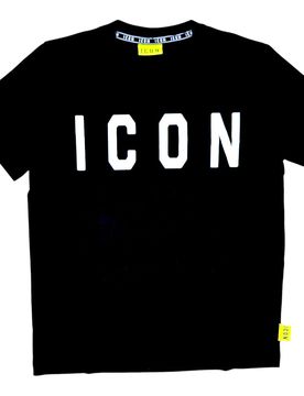 T-shirt nera logo grande ICUS2S5T021