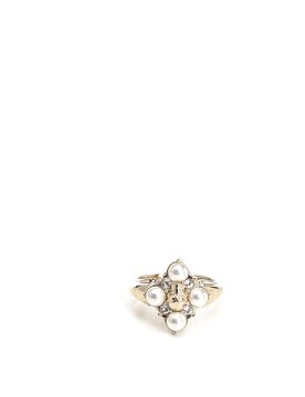 Anello Teschio Con Perle