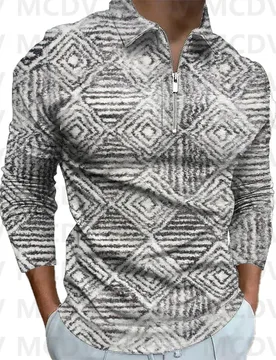 New Retro Pattern Print Men's Long Sleeve Zipper Polo Shirt Dragon 3D Printed Polo Long Sleeve T Shirt Casual Tops - Aliexpress - FashionsVida