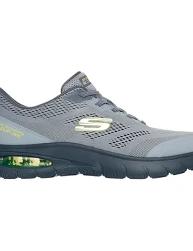 Sneaker Air® Summits Charcoal Mesh / Synthetic / Lime Trim EU 46 - Skechers - FashionsVida